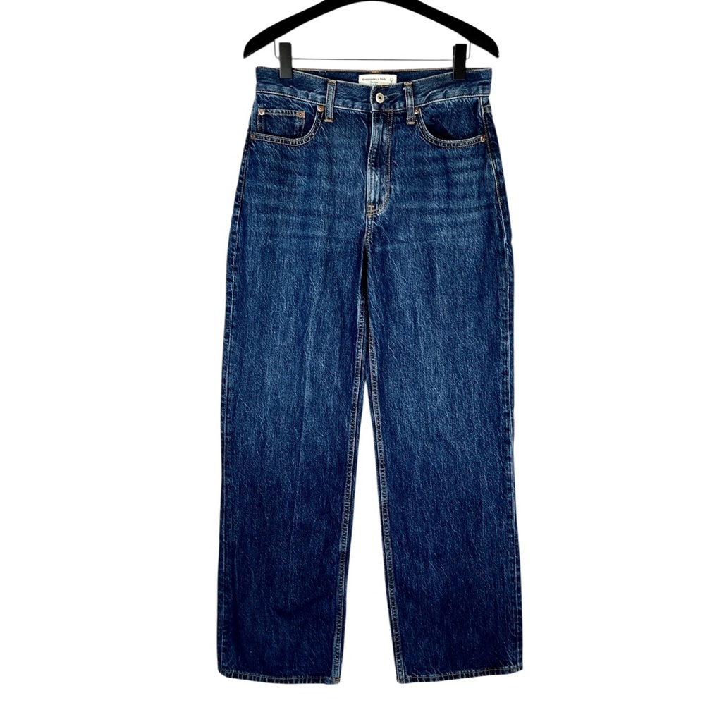 Abercrombie & Fitch High Rise Loose Jean size 27 / 4 in Medium Vintage Wash - Picture 2 of 6